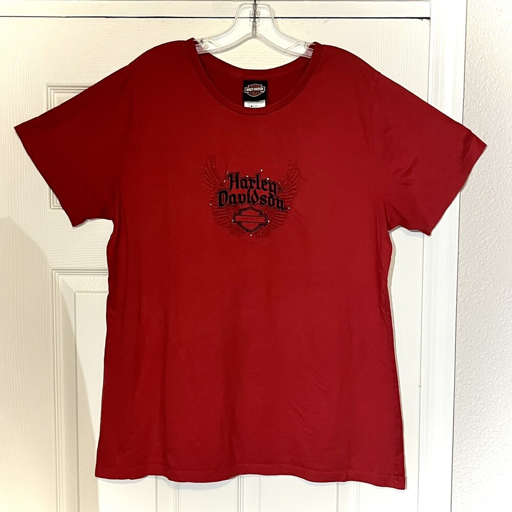 Vintage Harley-Davidson Shirt Biker Ocean City MD Shield Wings 1X Womens Y2K